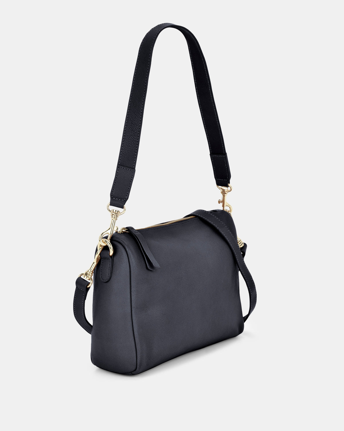 Jules Soft Leather Crossbody Shoulder Bag - Navy