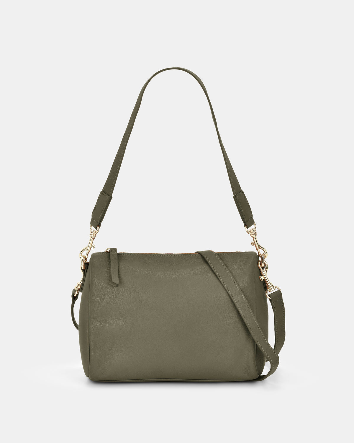 Jules Soft Leather Crossbody Shoulder Bag - Olive
