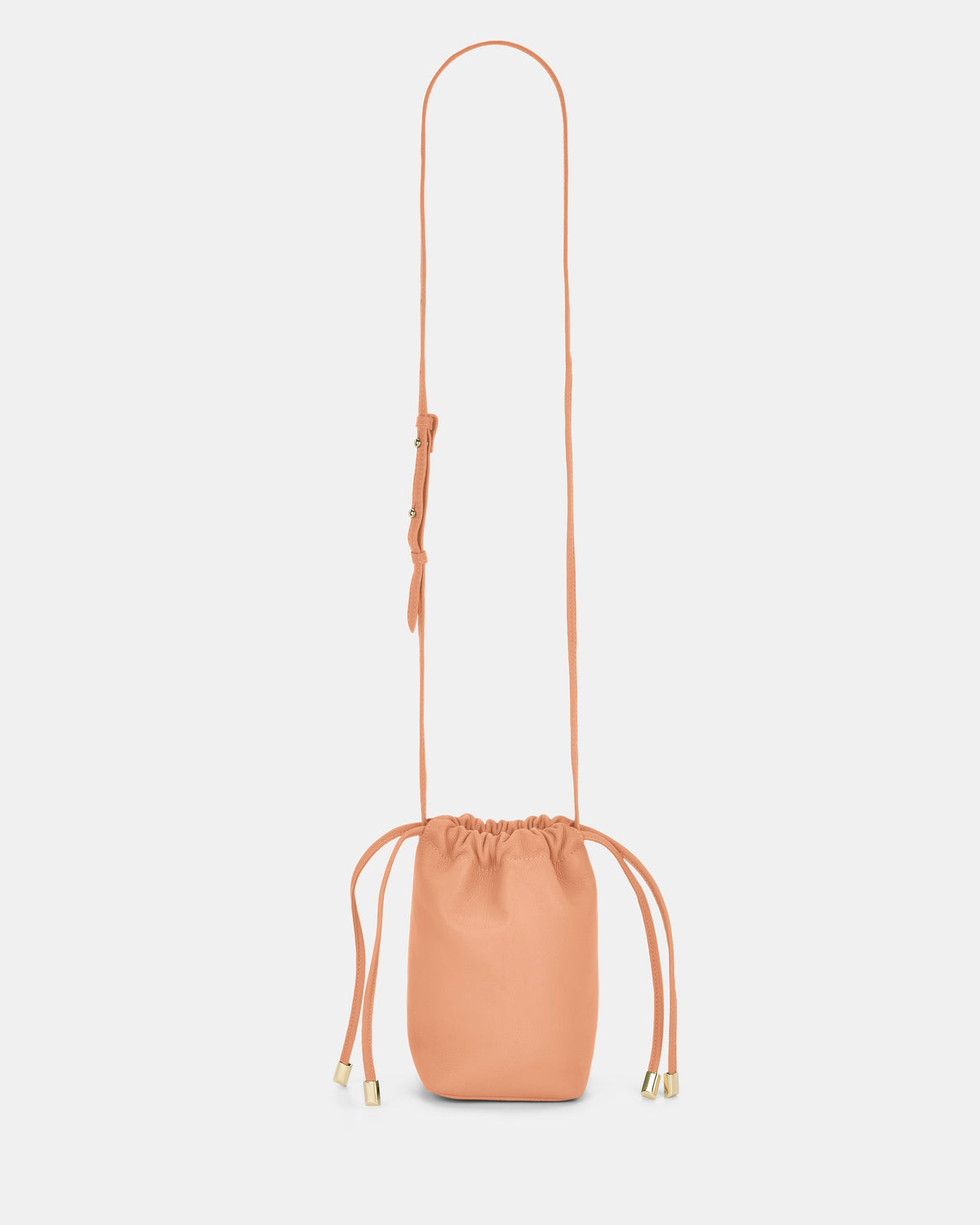 Susie Soft Leather Drawsting Crossbody - Camel