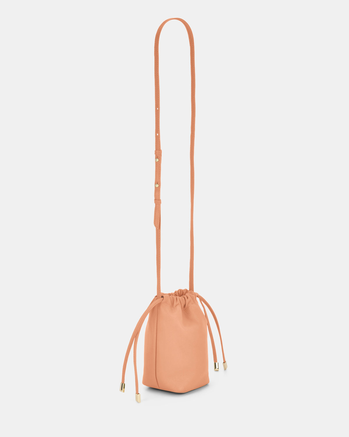 Susie Soft Leather Drawsting Crossbody - Camel