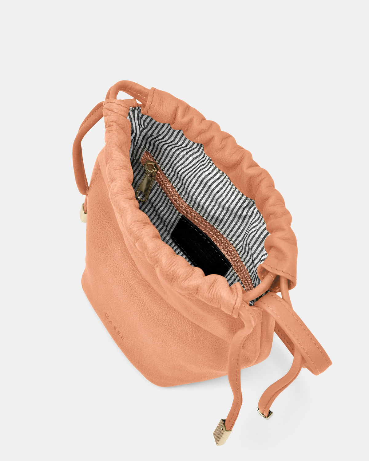 Susie Soft Leather Drawsting Crossbody - Camel