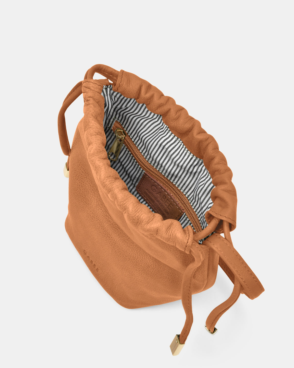 Susie Soft Leather Drawsting Crossbody - Tan