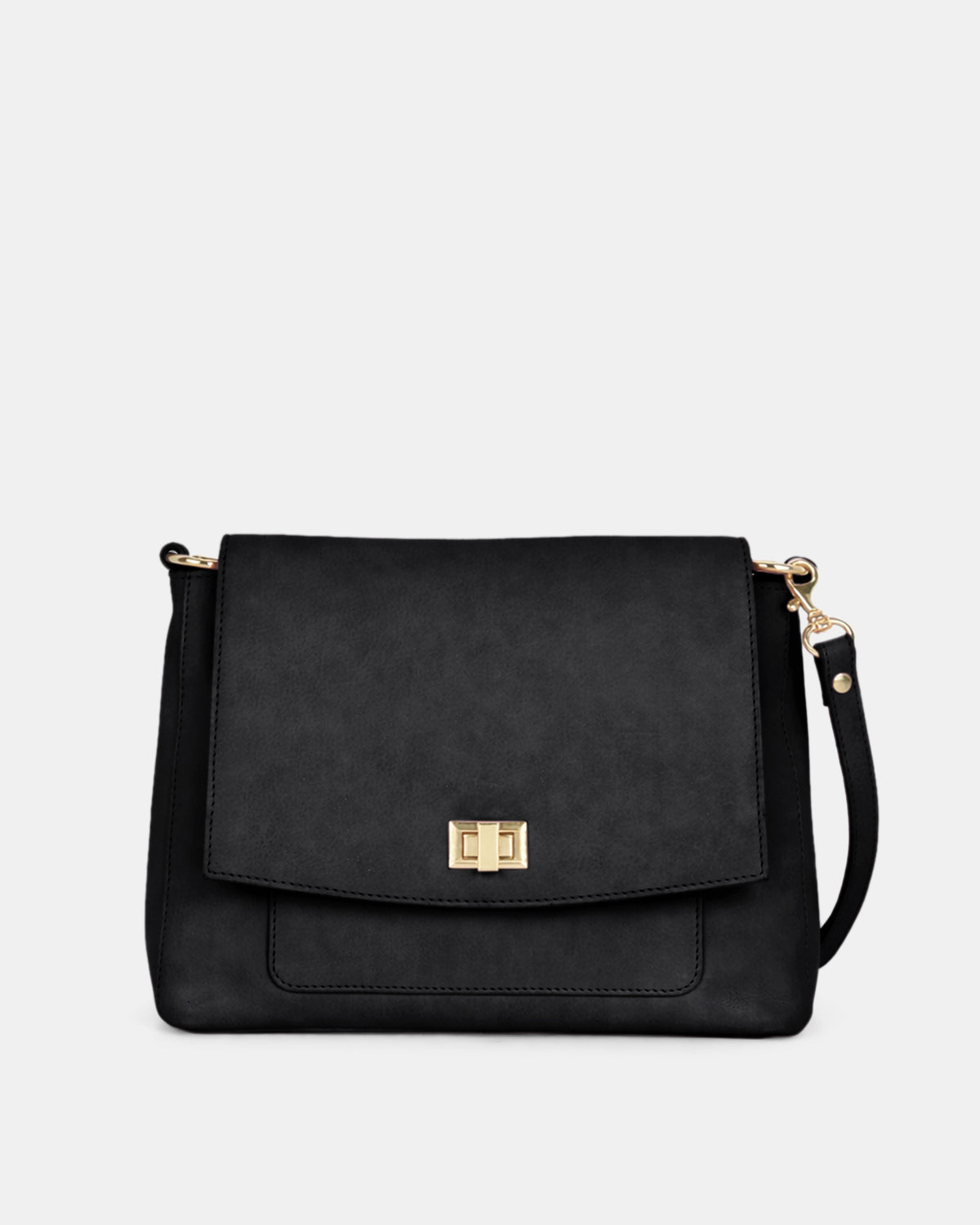 Meranda Soft Leather Crossbody Bag - Black