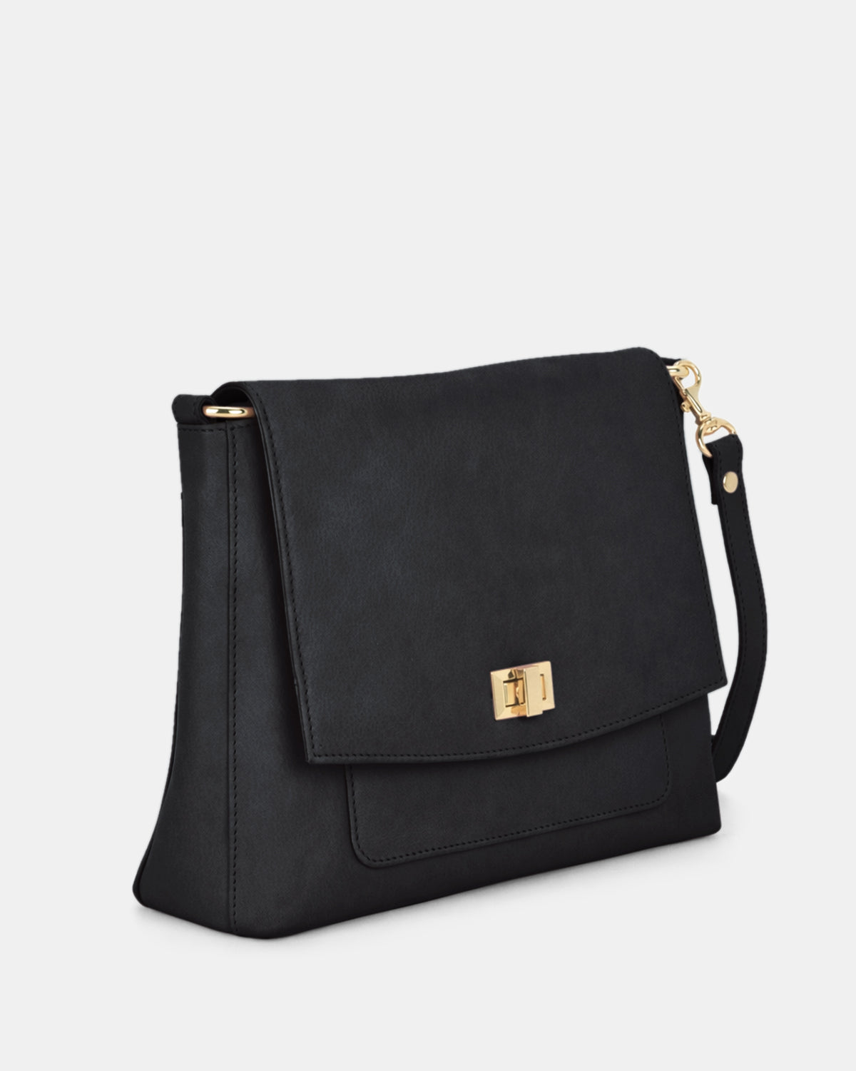 Meranda Soft Leather Crossbody Bag - Black