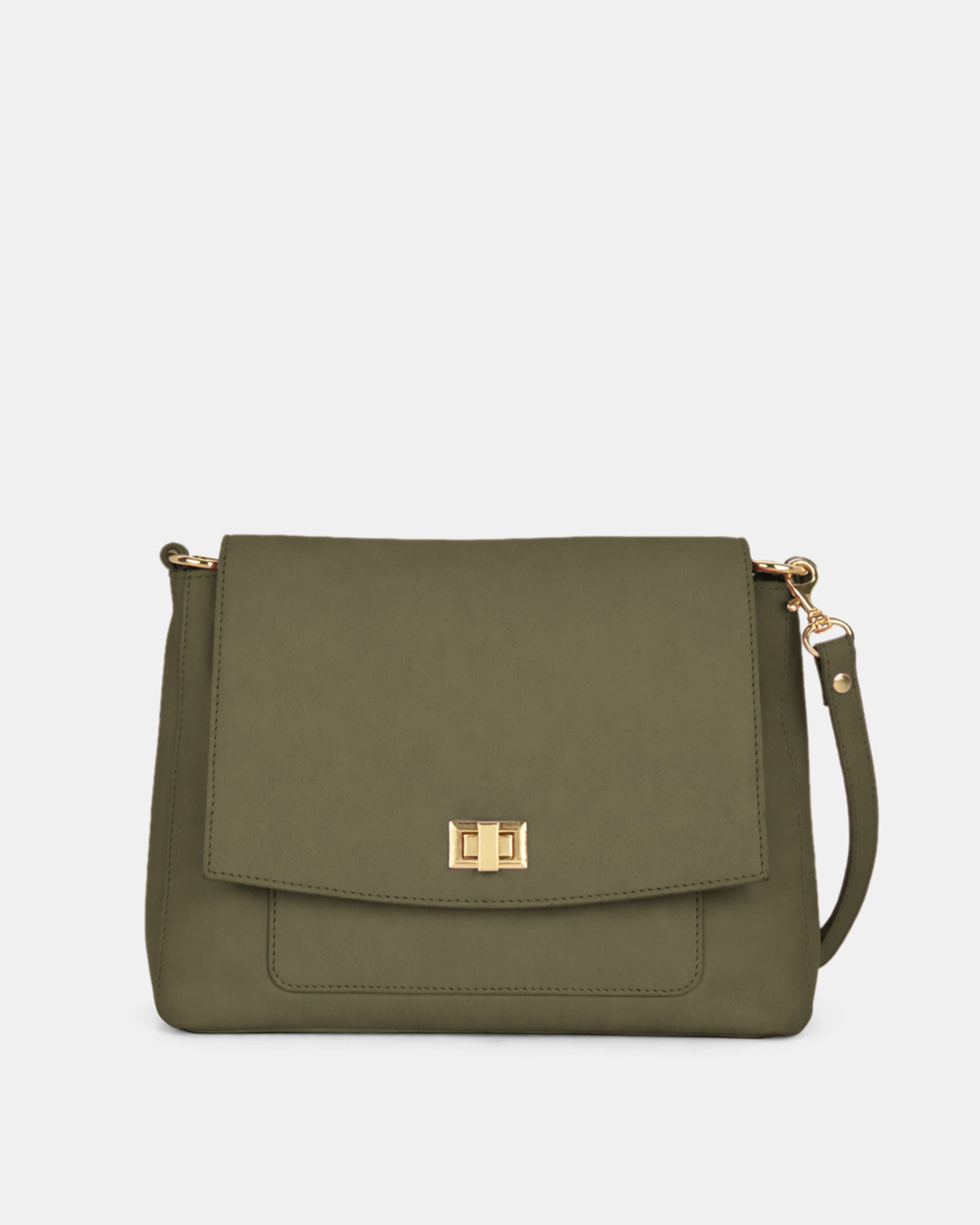 Meranda Soft Leather Crossbody Bag - Olive
