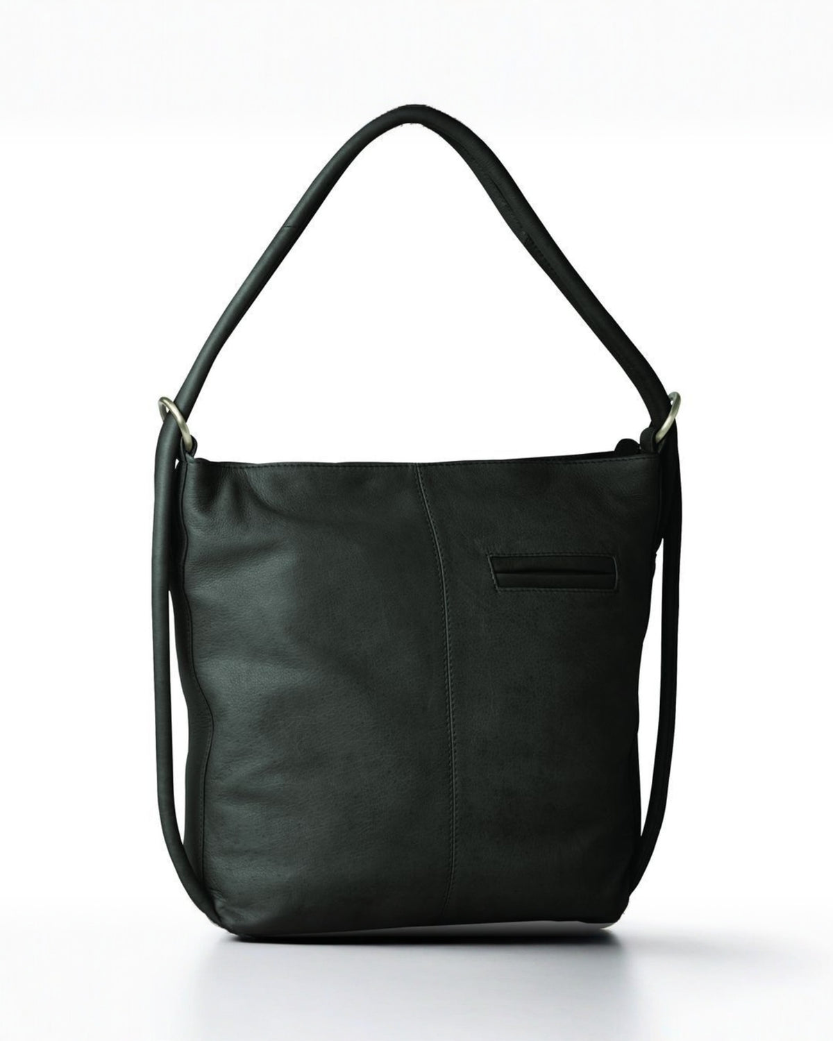 Indiana Leather Convertible Handbag Backpack - Large - Black