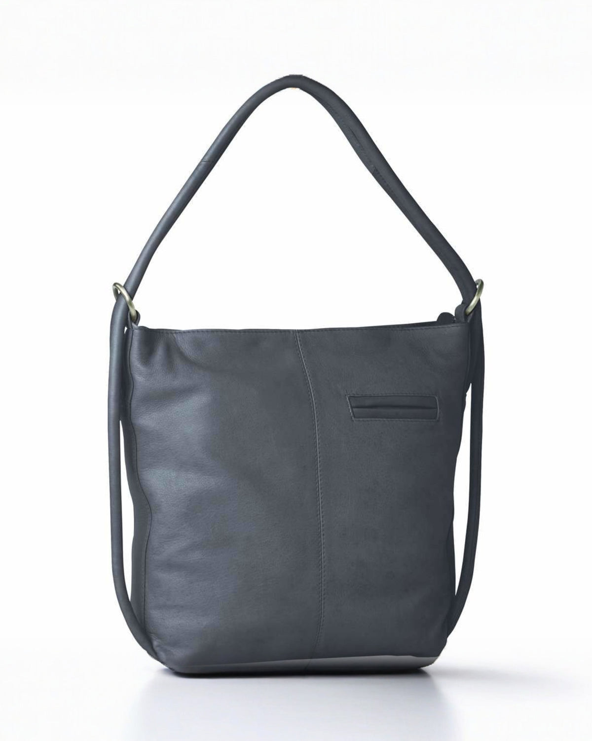 Indiana Leather Convertible Handbag Backpack - Large - Grey