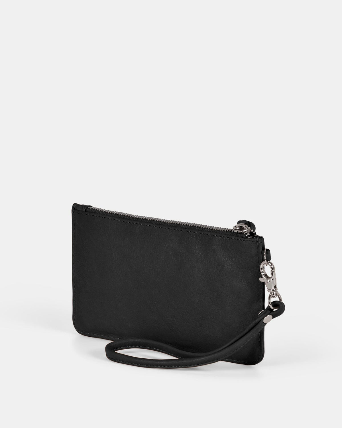 Abril Soft Leather Wristlet Purse - Black