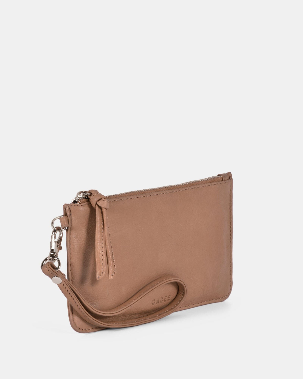 Abril Soft Leather Wristlet Purse - Camel