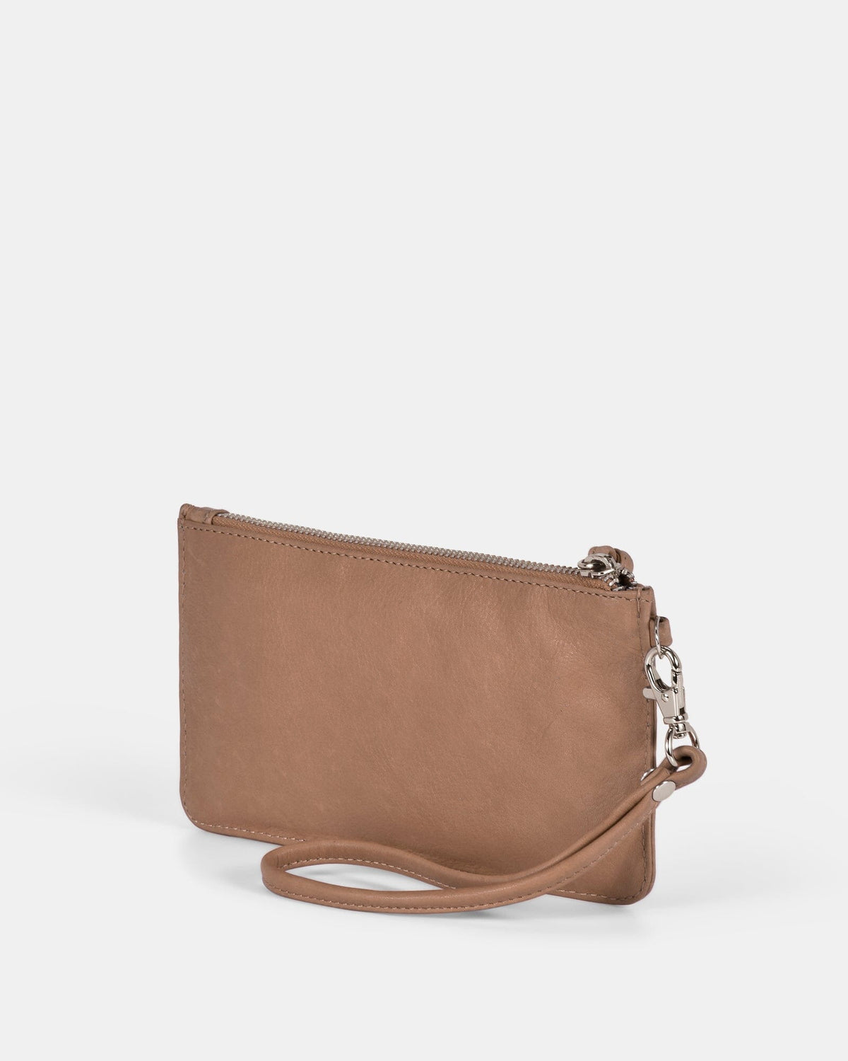 Abril Soft Leather Wristlet Purse - Camel