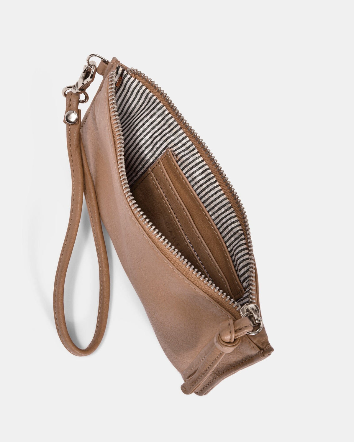 Abril Soft Leather Wristlet Purse - Camel