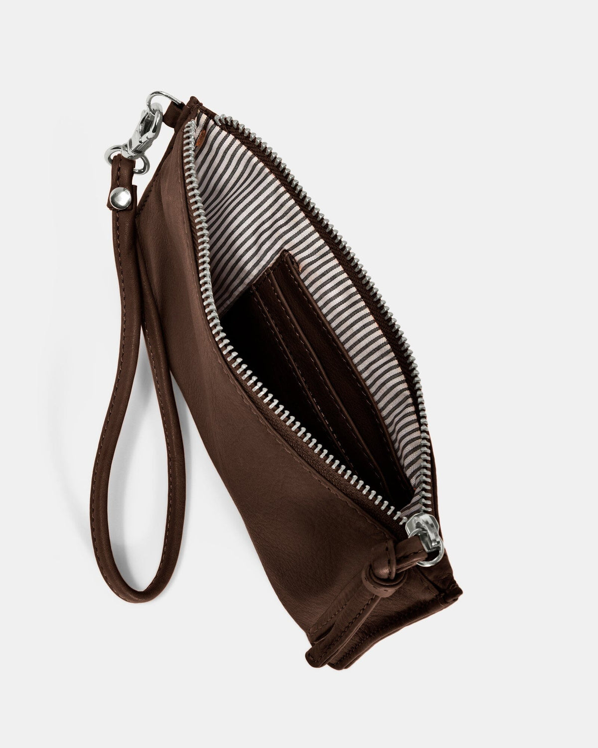 Abril Soft Leather Wristlet Purse - Chocolate