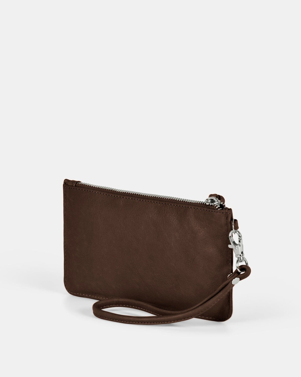 Abril Soft Leather Wristlet Purse - Chocolate