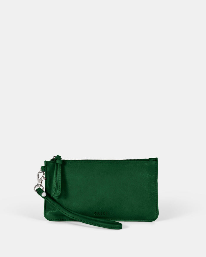 Abril Soft Leather Wristlet Purse - Forest