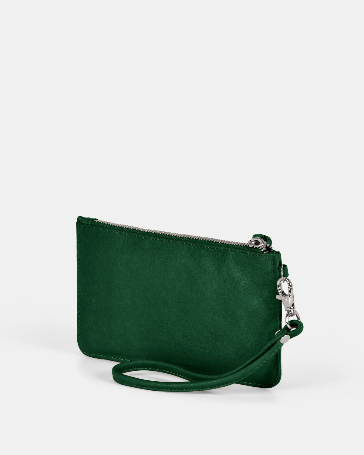 Abril Soft Leather Wristlet Purse - Forest
