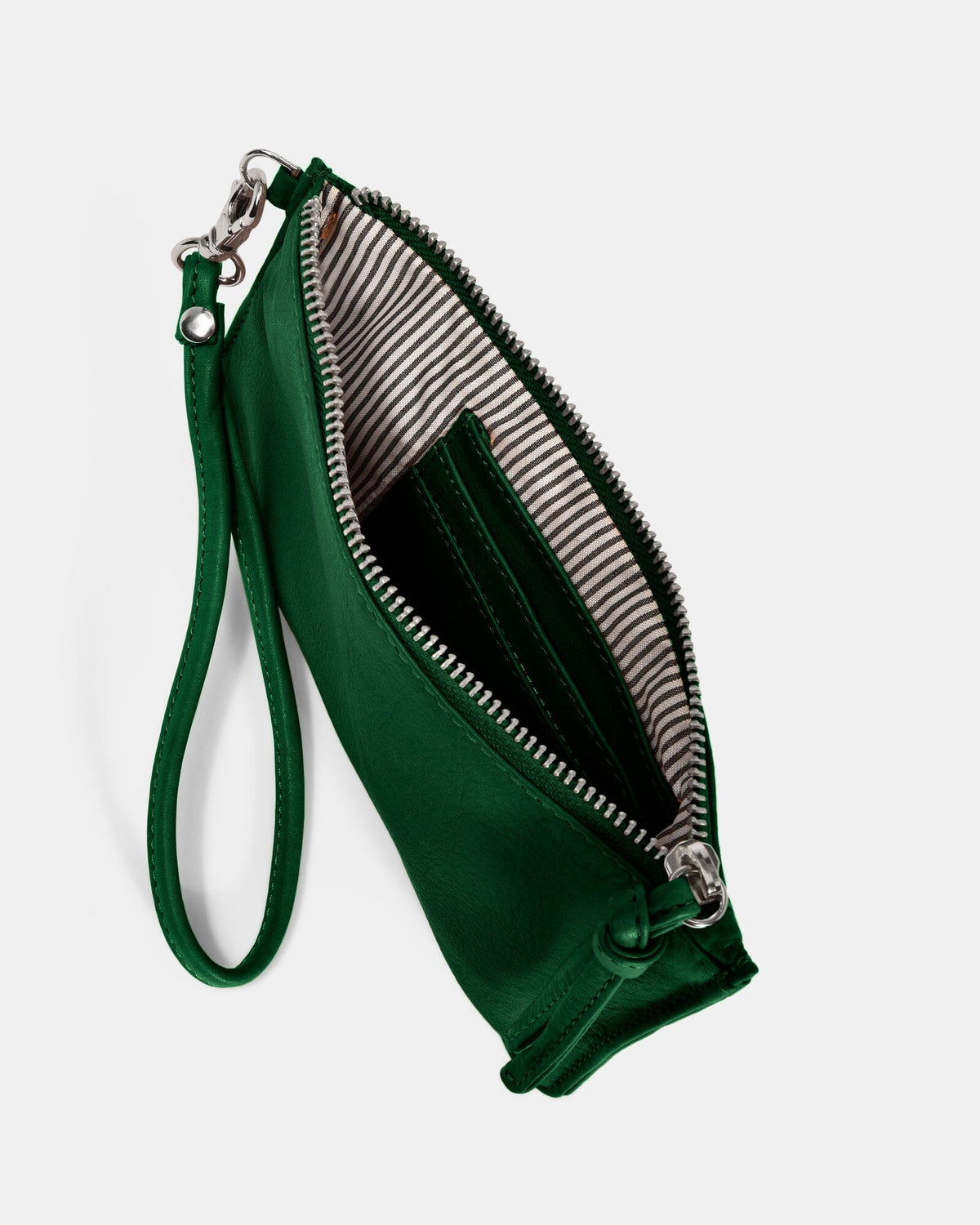 Abril Soft Leather Wristlet Purse - Forest