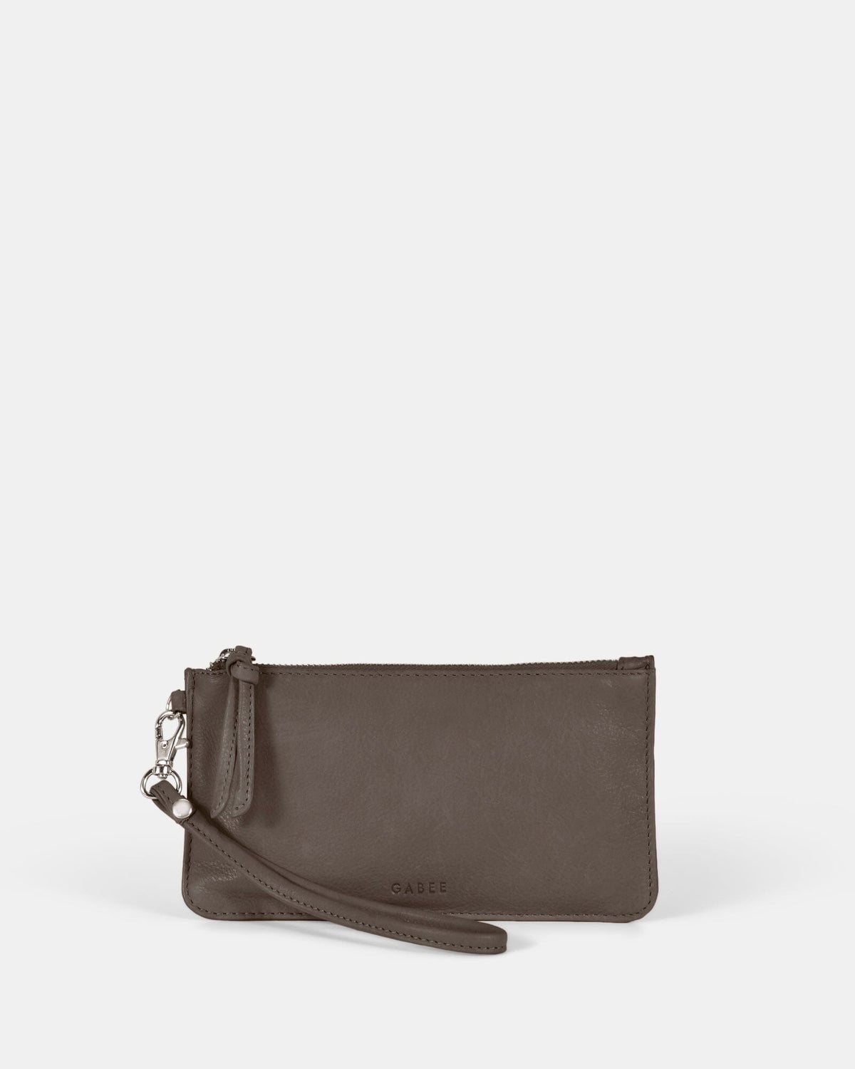 Abril Soft Leather Wristlet Purse - Grey