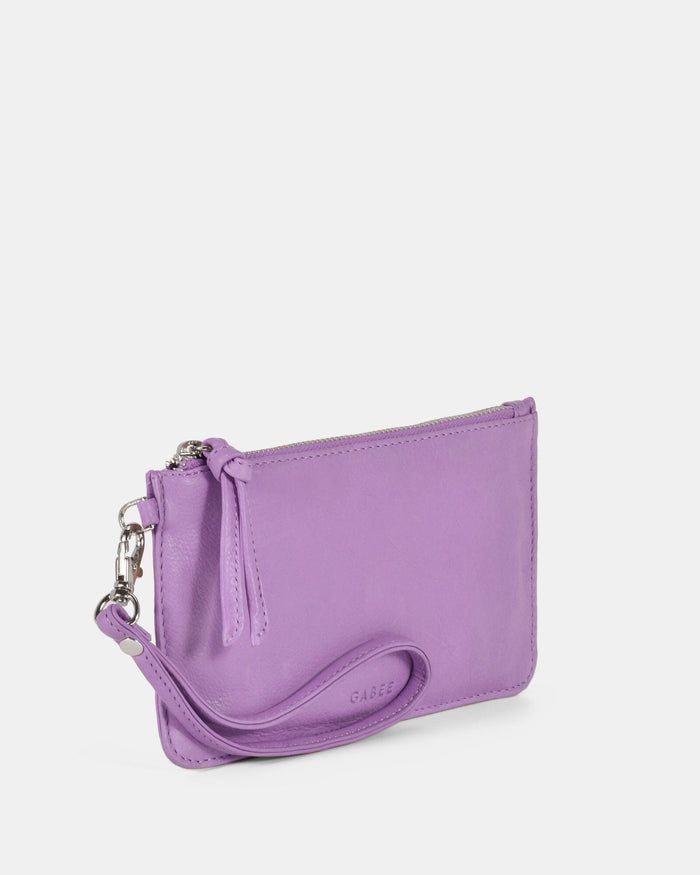 Abril Soft Leather Wristlet Purse - Lavender
