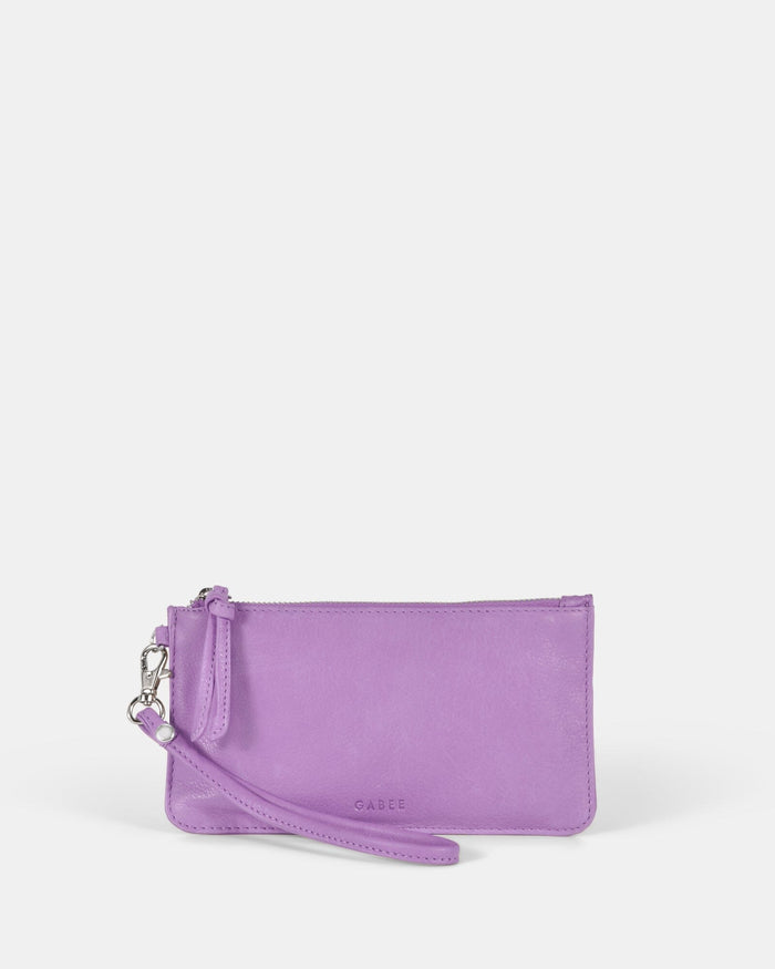 Abril Soft Leather Wristlet Purse - Lavender