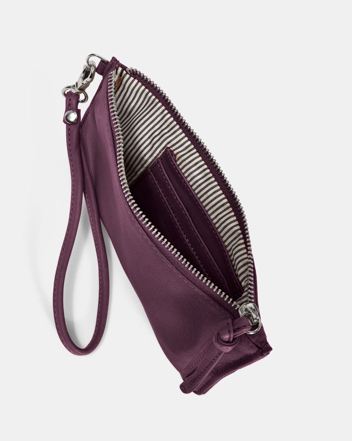 Abril Soft Leather Wristlet Purse - Mulberry