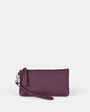 Abril Soft Leather Wristlet Purse - Mulberry