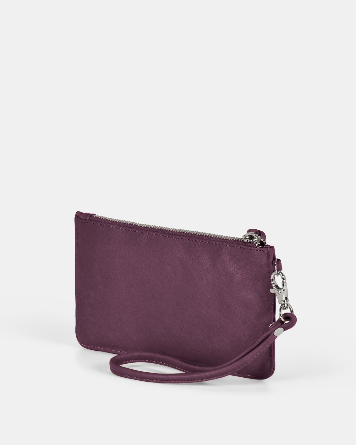 Abril Soft Leather Wristlet Purse - Mulberry