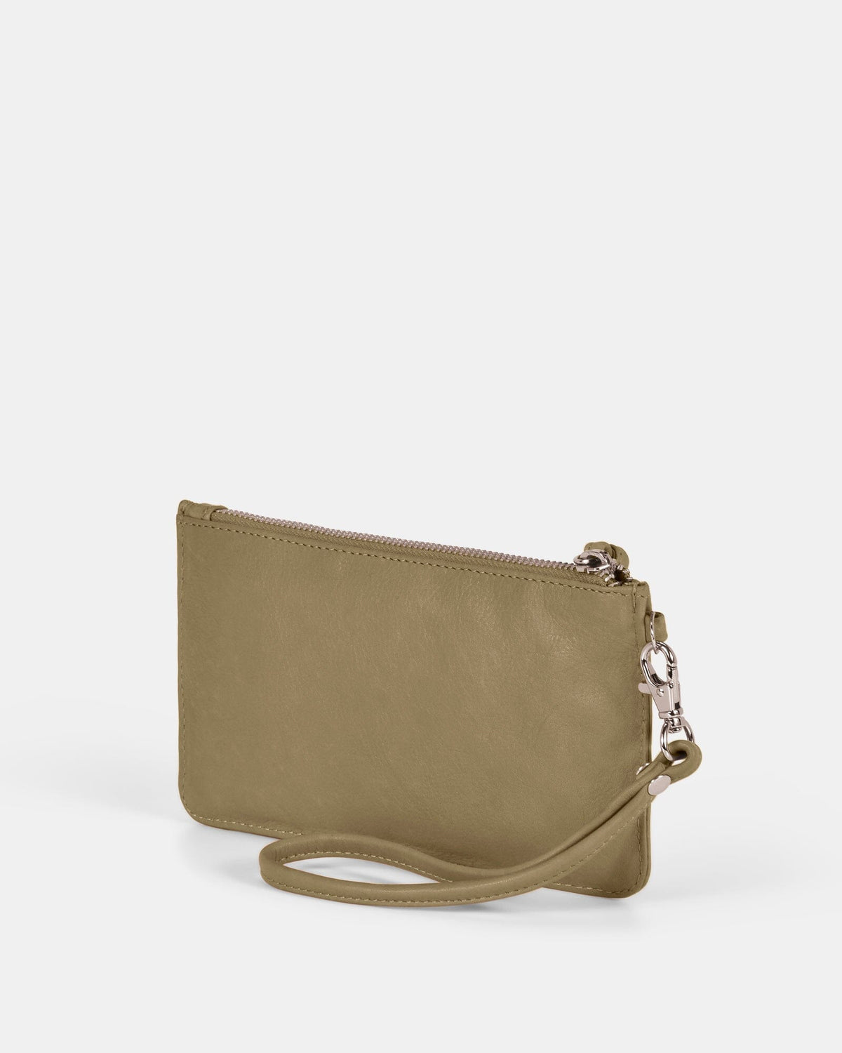 Abril Soft Leather Wristlet Purse - Olive