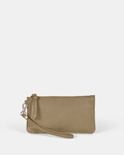 Abril Soft Leather Wristlet Purse - Olive