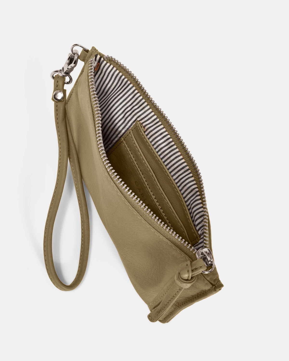 Abril Soft Leather Wristlet Purse - Olive