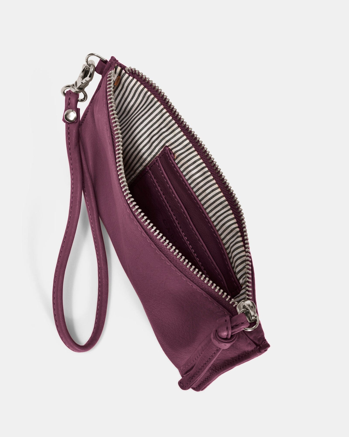 Abril Soft Leather Wristlet Purse - Purple