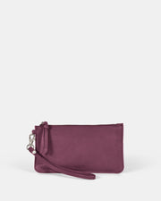 Abril Soft Leather Wristlet Purse - Purple