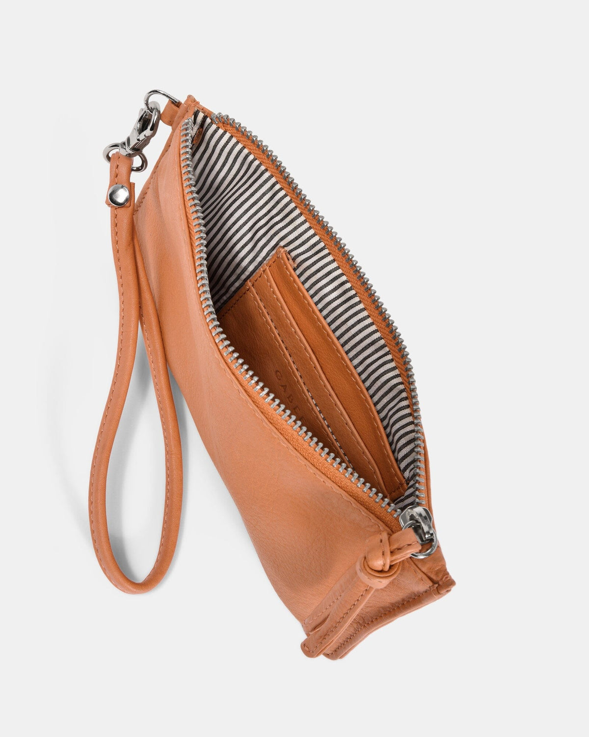 Abril Soft Leather Wristlet Purse - Tan