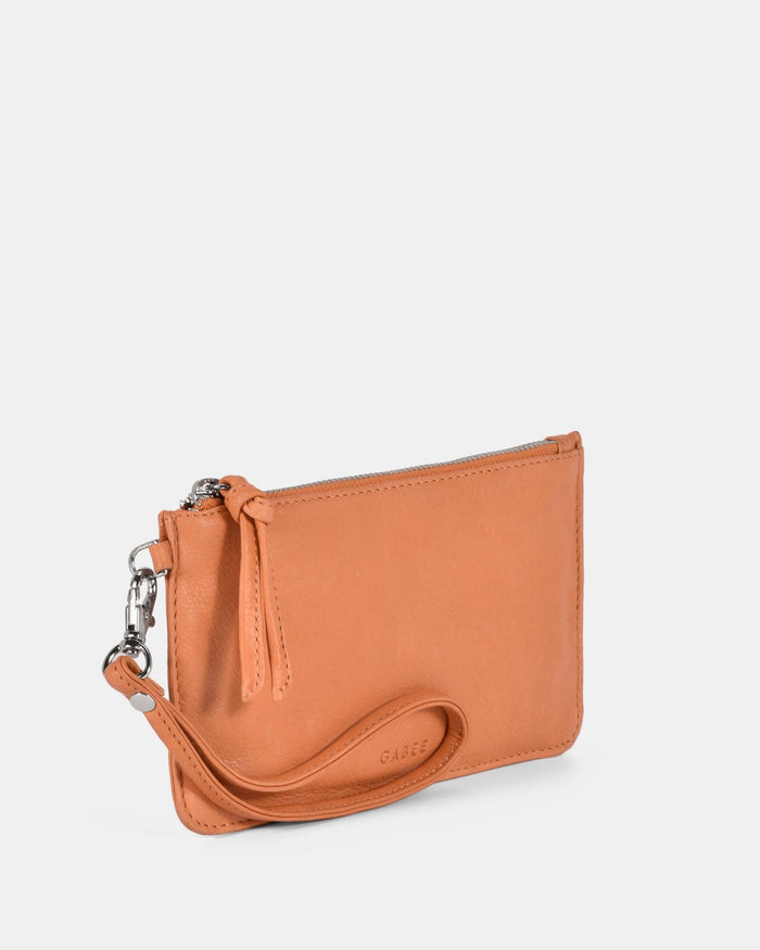Abril Soft Leather Wristlet Purse - Tan