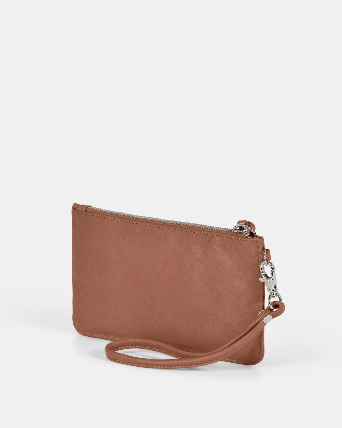 Abril Soft Leather Wristlet Purse - Taupe