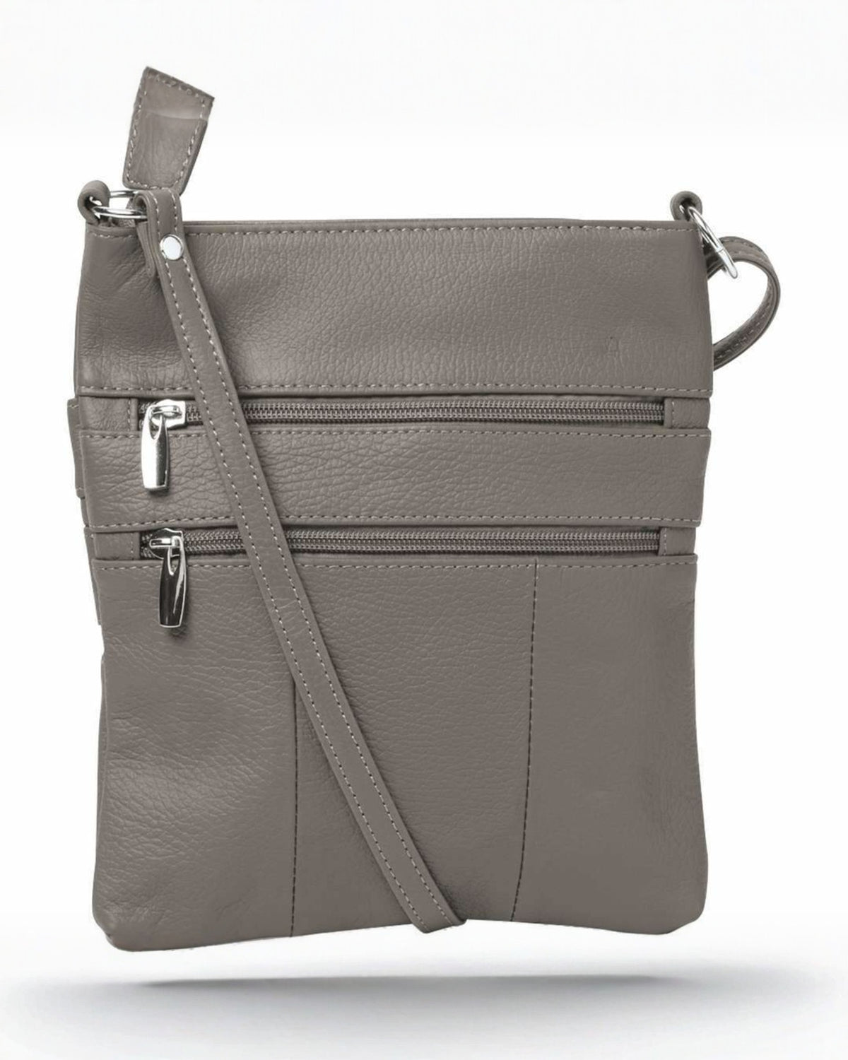 Alexis Leather Crossbody - Grey