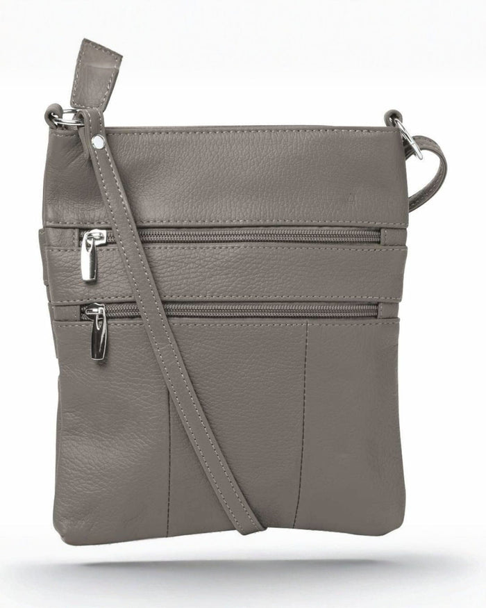 Alexis Leather Crossbody - Grey