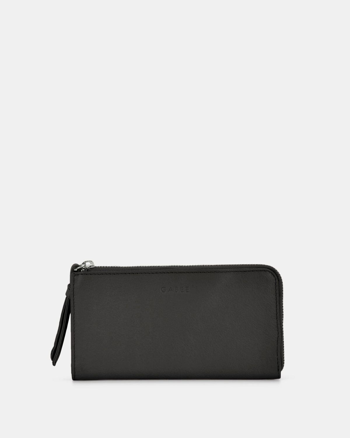 Alina RFID Safe Leather Zip Around Wallet - Black