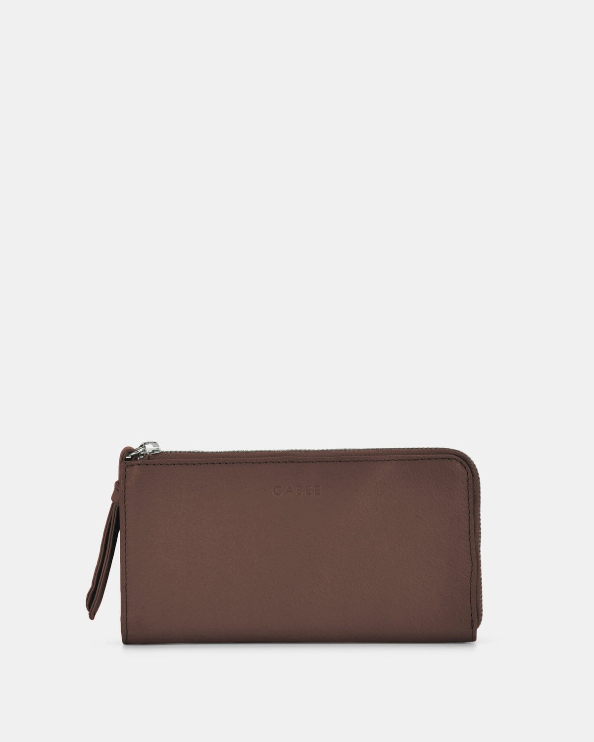Alina RFID Safe Leather Zip Around Wallet - Chocolate