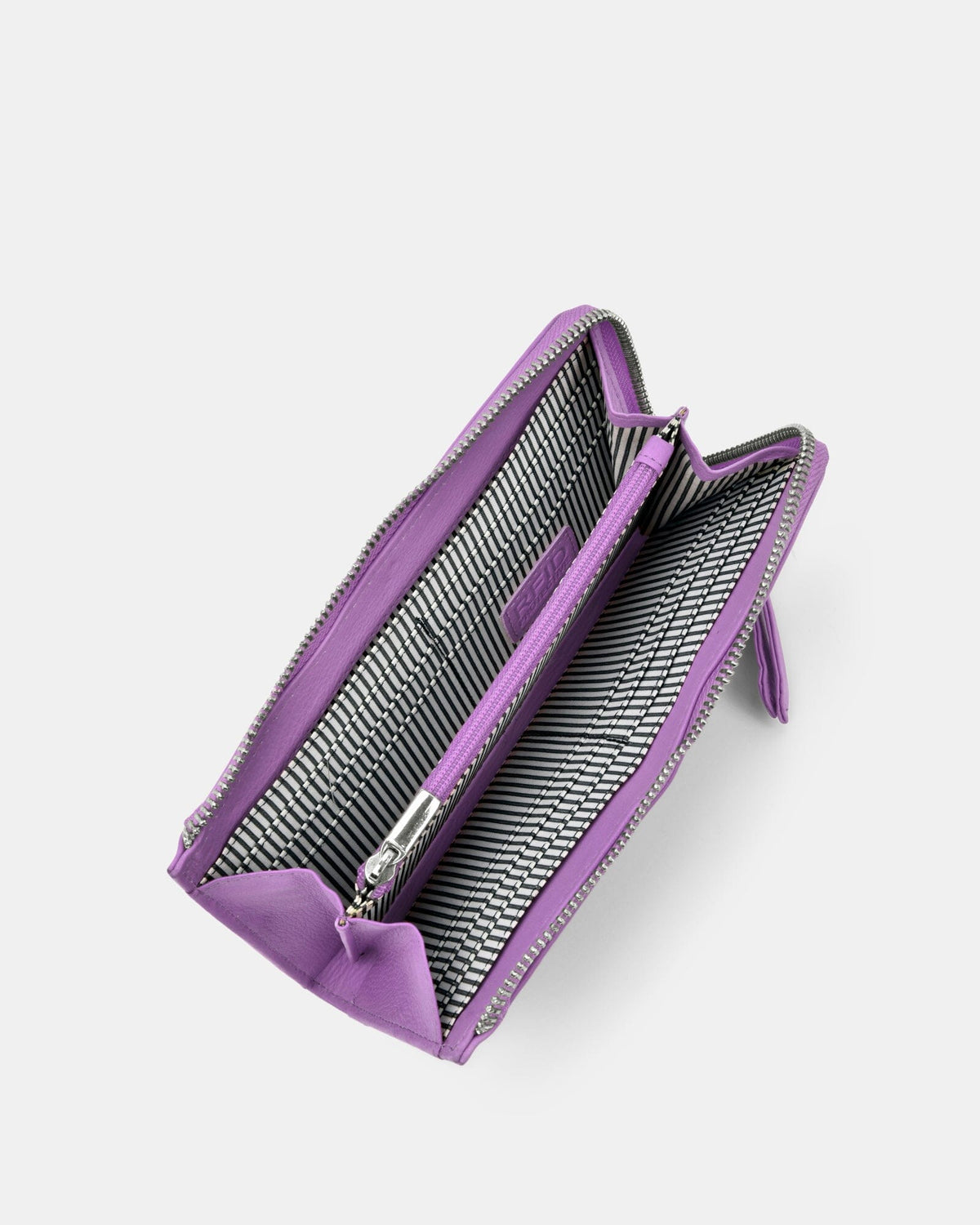Alina RFID Safe Leather Zip Around Wallet - Lavender wallet GABEE 
