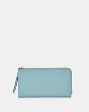 Alina RFID Safe Leather Zip Around Wallet - Ocean