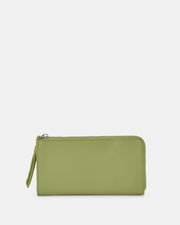 Alina RFID Safe Leather Zip Around Wallet - Pear