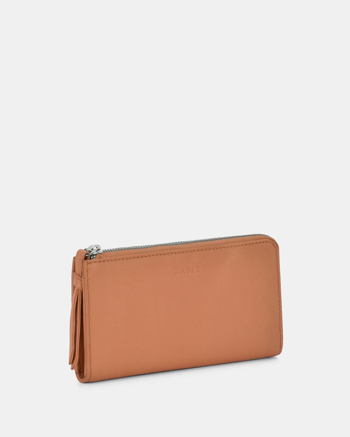Alina RFID Safe Leather Zip Around Wallet - Tan
