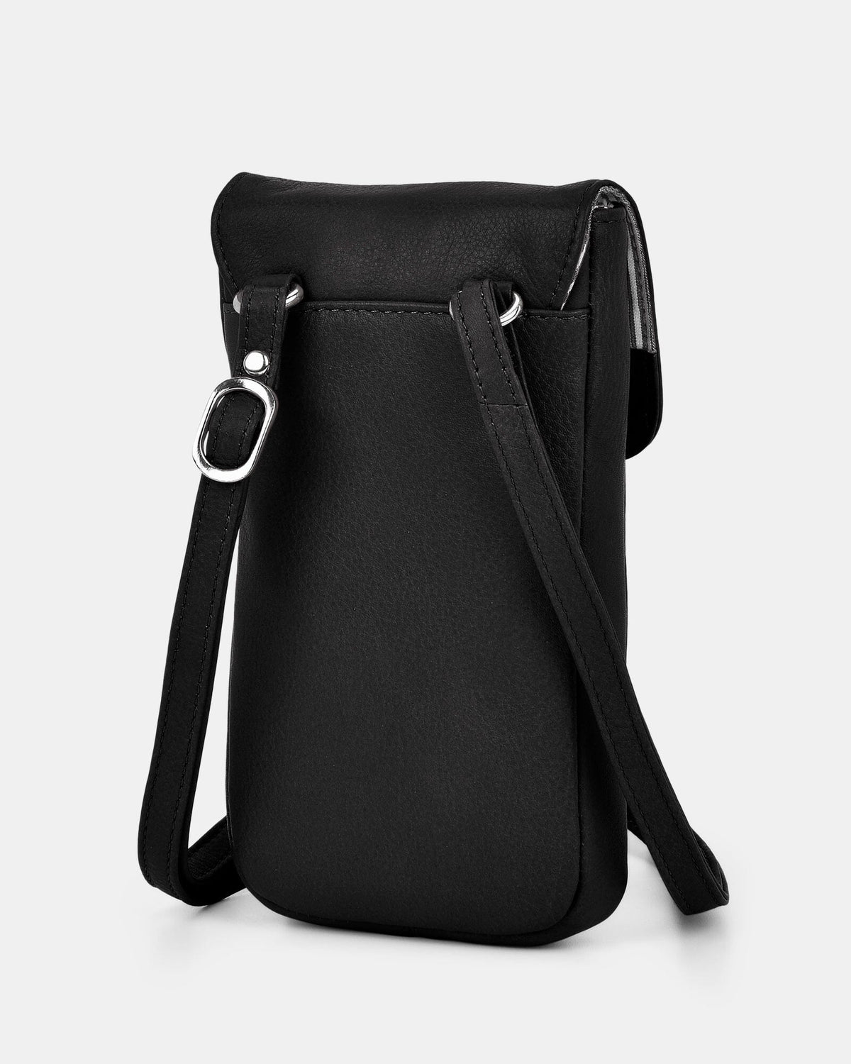 Allison Leather Mini Crossbody Phone Bag - Black
