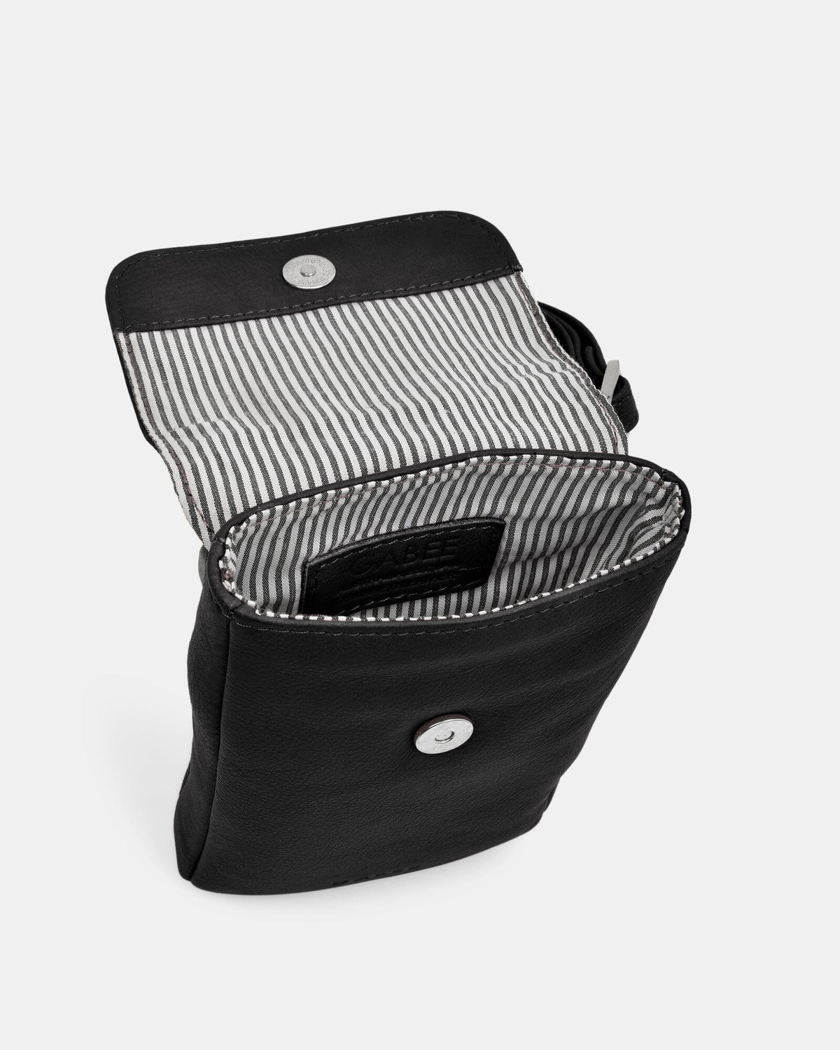 Allison Leather Mini Crossbody Phone Bag - Black