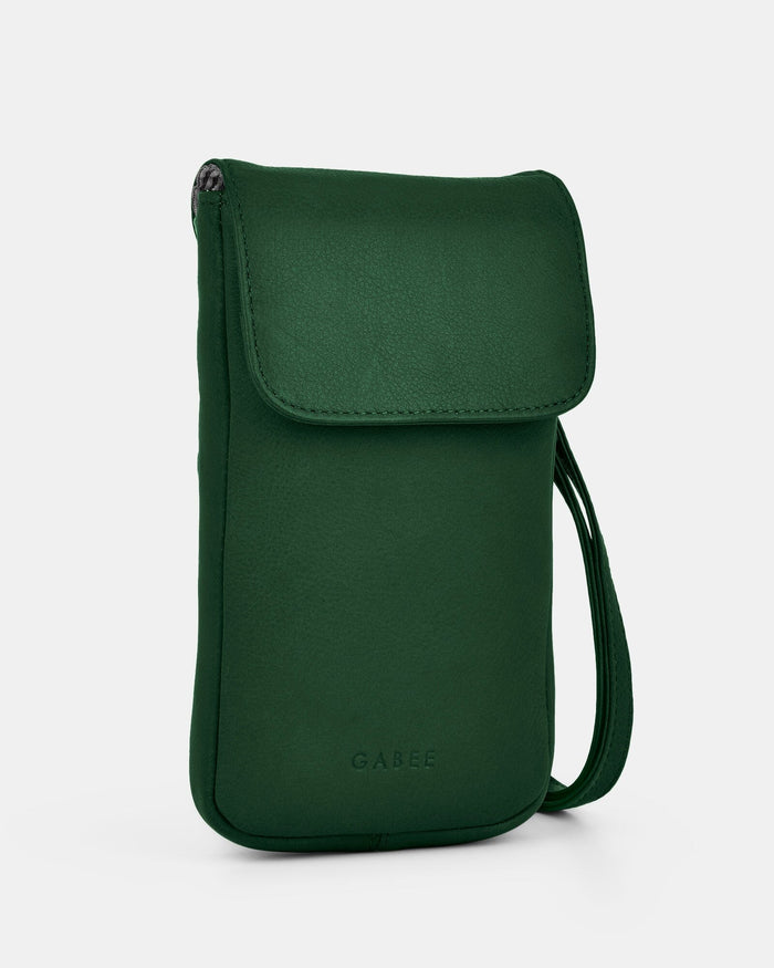 Allison Leather Mini Crossbody Phone Bag - Forest