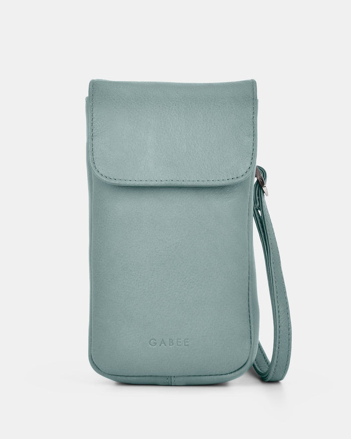 Allison Leather Mini Crossbody Phone Bag - Ocean