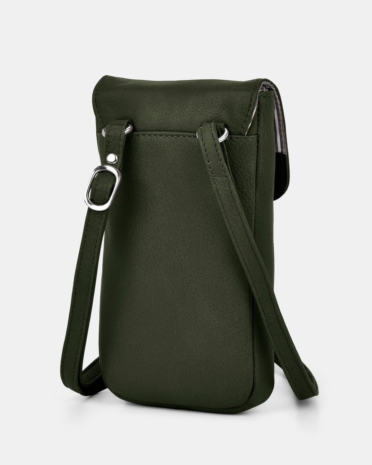 Allison Leather Mini Crossbody Phone Bag - Olive