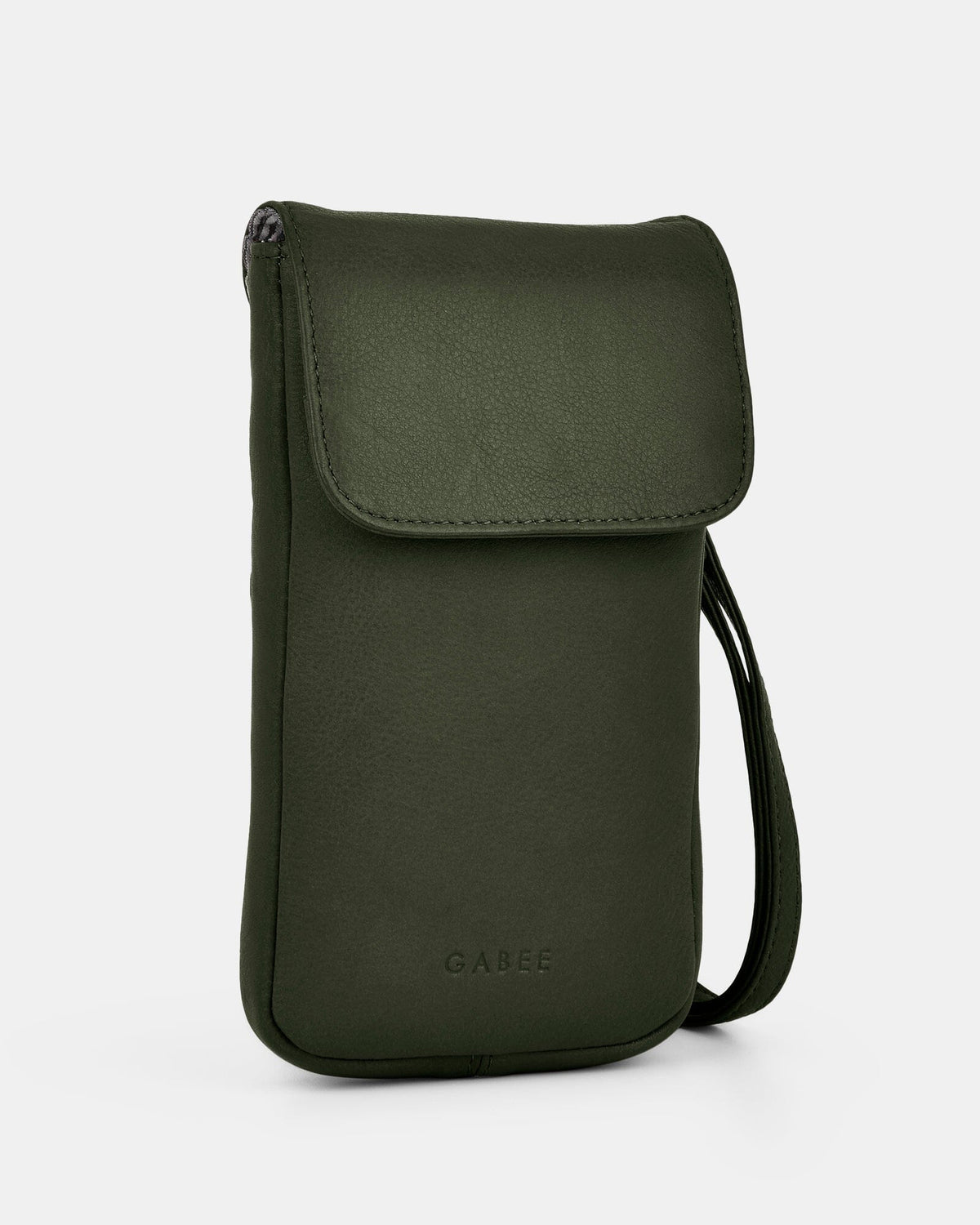 Allison Leather Mini Crossbody Phone Bag - Olive