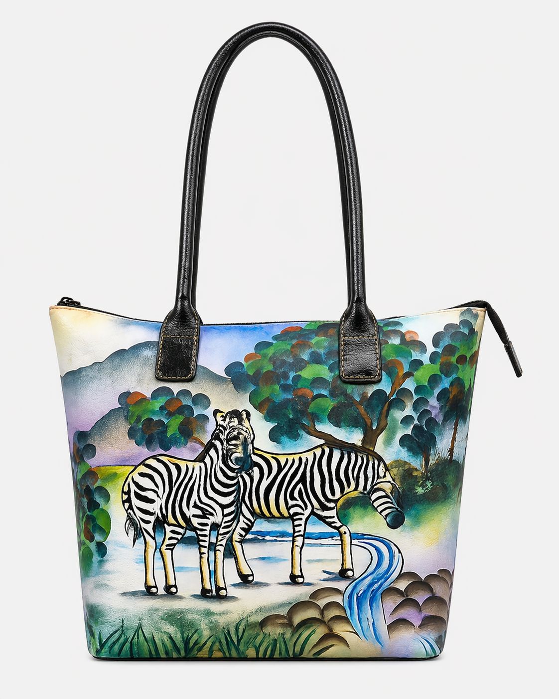 Animal Print Leather Tote - Zebra