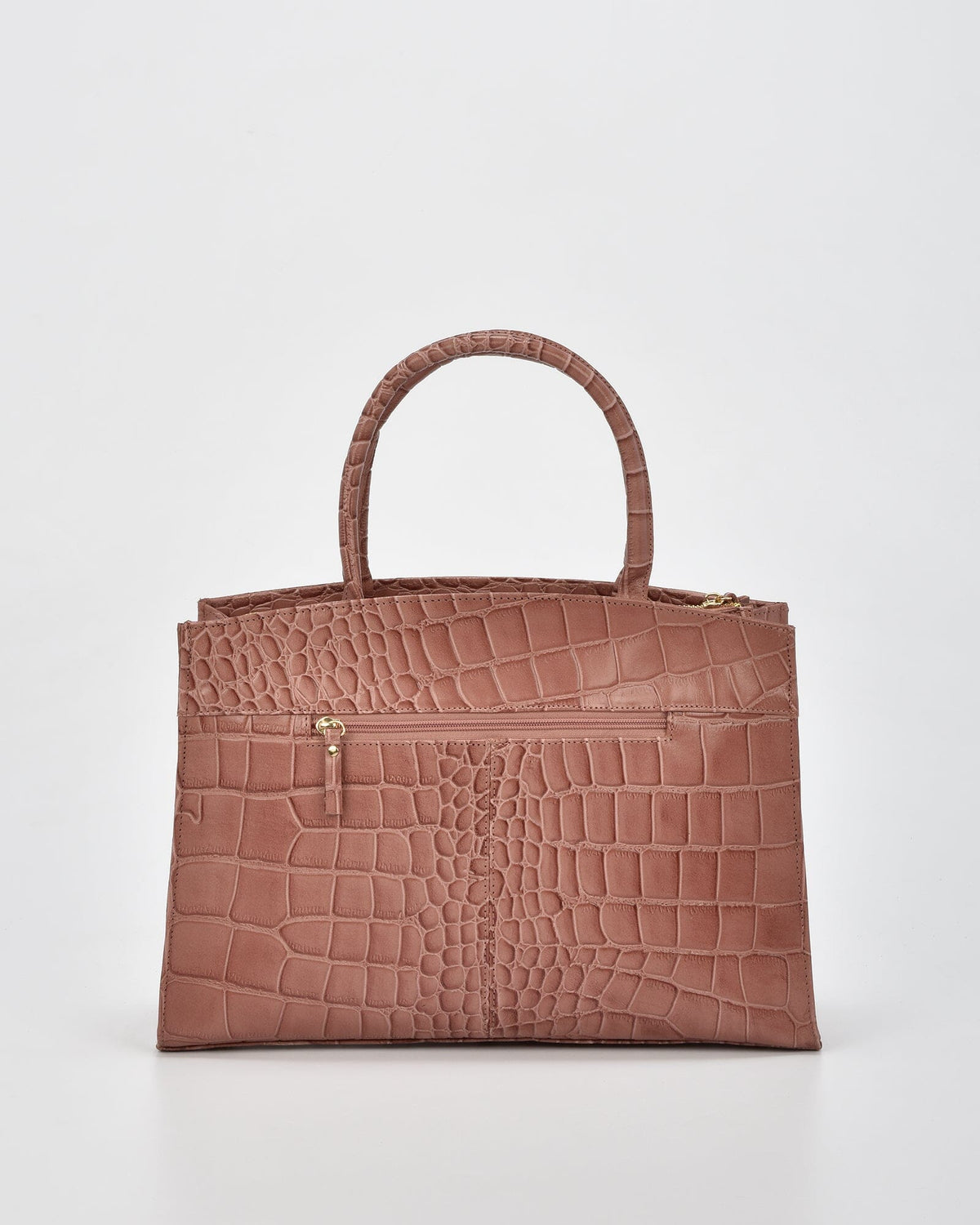 Arlie Croc Leather Tote Bag - Pink